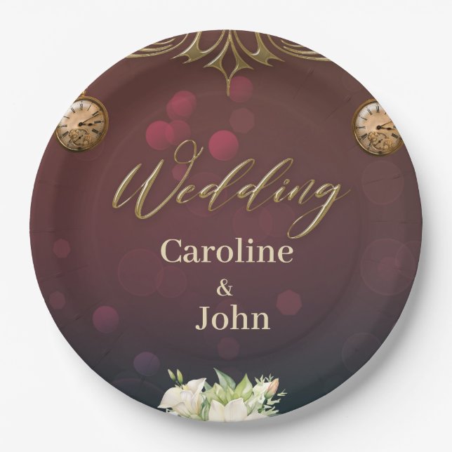 Prato De Papel Design elegante steampunk, (Frente)