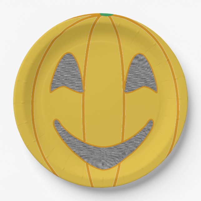 Prato De Papel Design Halloween Laranja Cheio de Pumpkin (Frente)