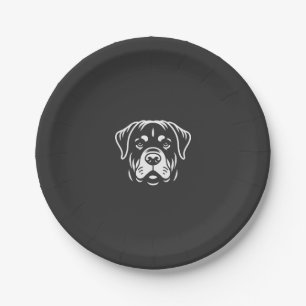 Prato De Papel Design Minimalista da Face do Rottweiler � Arte de