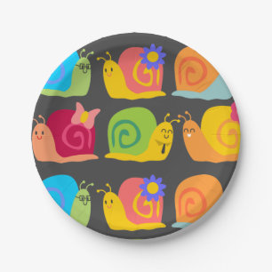 Prato De Papel design para crianças de caracol