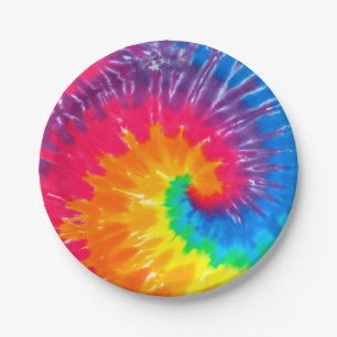 Prato De Papel Design Psychedelic Tie Dye