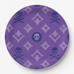 Prato De Papel Designer de Halloween, Louis V Moda Estampa de Cav