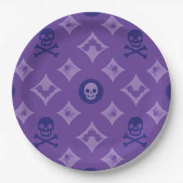 Prato De Papel Designer Halloween, Louis Skulls