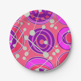 Prato De Papel designs de geoformas abstrato, cor-de-rosa e laran