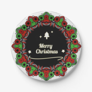 Prato De Papel Designs de mandala Feliz Natal