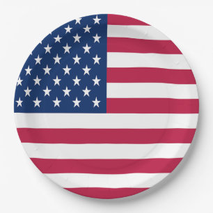 Prato De Papel Dia da Independência da Bandeira dos Estados Unido