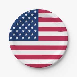 Prato De Papel Dia da Independência da Bandeira dos Estados Unido