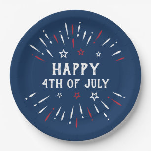 Prato De Papel Dia da Independência Patriótica Americana 4 de Jul