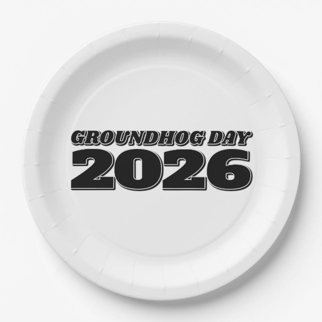 Prato De Papel Dia da Marmota 2026 (Frente)
