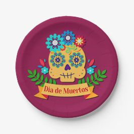 Prato De Papel Dia da Senhora Rosa Morta - para Crianças Familiar