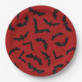 Prato De Papel Dia das Bruxas de Bats de Lixo Voador