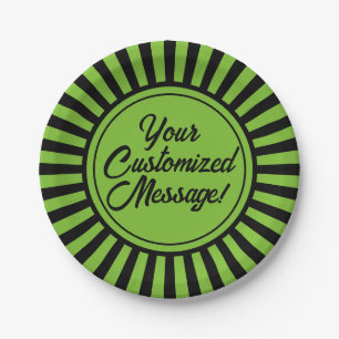 Prato De Papel Dia das Bruxas de Greve Negra Verde