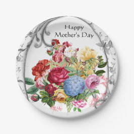 Prato De Papel Dia das Mães Botânico Vintage 
