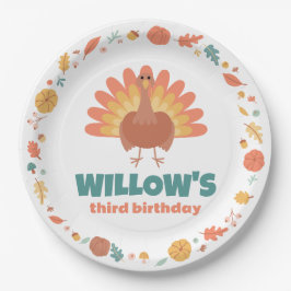 Prato De Papel Dia de Ação de Graças Peru Gobble Gobble Aniversár