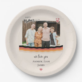 Prato De Papel Dia de as mães feliz que te amamos