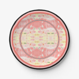 Prato De Papel Dia de Casamento de Coral Flor