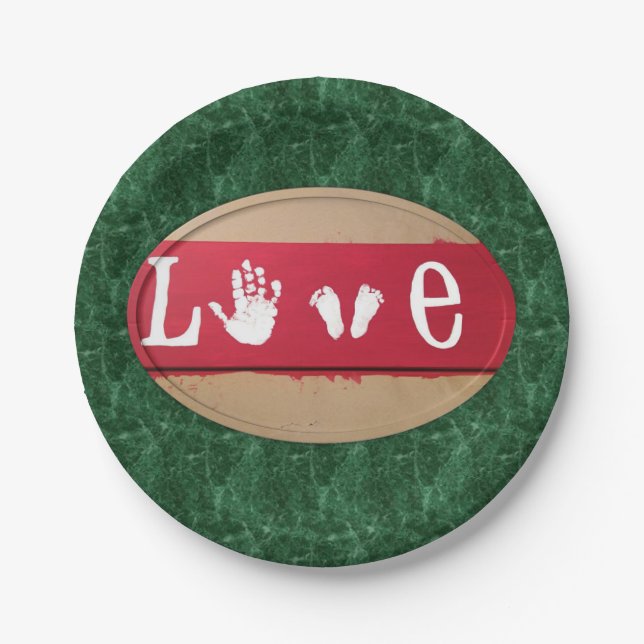 Prato De Papel Dia de os namorados de placas de papel (Frente)