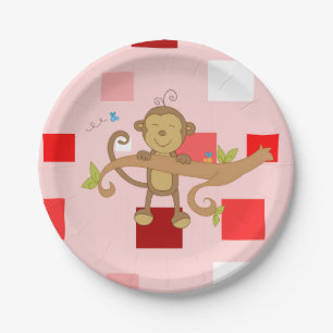 Prato De Papel Dia de os namorados de placas de papel, macaco