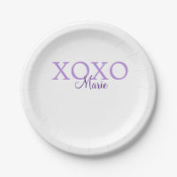 Dia de os namorados Xoxo adicione nome pastel roxo