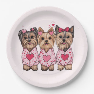 Prato De Papel Dia de os namorados Yorkie Dogs