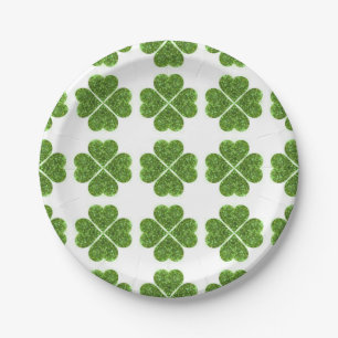 Prato De Papel Dia de Patrick, trevo verde irlandês