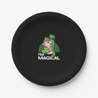 Prato De Papel Dia de São Patrício Unicorn Im Magical Irish Girls