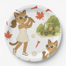 Prato De Papel Dia do Canadá temido pelo golfista que ama gatos