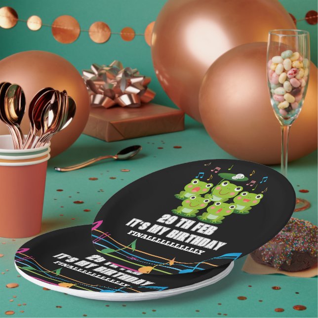 Prato De Papel Dia do Salto 29 de fevereiro, é meu nascer de aniv (Múltiplo)