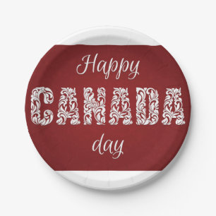 Prato De Papel Dia feliz de Canadá