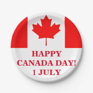 PRATO DE PAPEL DIA FELIZ DO CANADÁ!