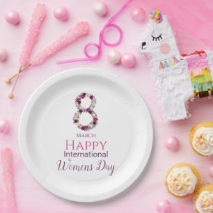 Prato De Papel Dia Internacional das Mulheres, 8 de março     