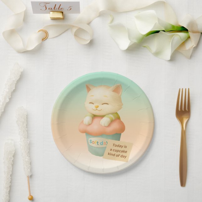Prato De Papel Dia Suave: Hoje é um Dia de Cupcake Art (Casamento)