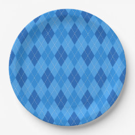 Prato De Papel Diamantes Argyle Blue com linha pontilhada fina