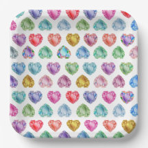 Diamond Heart Watercolor Pattern Cute Pastel Girly