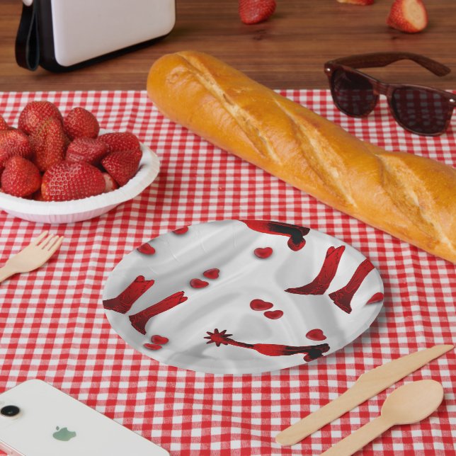 Prato De Papel Dias de os namorados De Papelada De Festa Ocidenta (Piquenique)