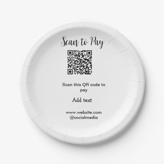 Prato De Papel Digitalizar para pagar digitalização código QR adi (Frente)