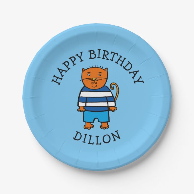 Prato De Papel Dillon o Gato Personalizado (Frente)