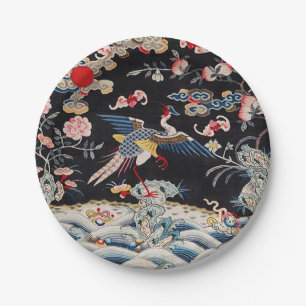 Prato De Papel Dinastia Pheasant & Quing Ouro /China imperial