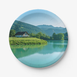 Prato De Papel "Dine perto do lago - Inspirado na Natureza