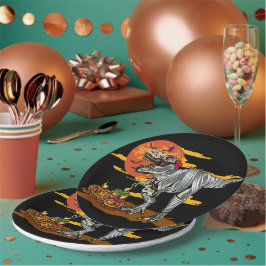Prato De Papel Dino-Mash: Pumpkinossauro assustador