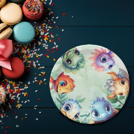 Prato De Papel Dino Roar Birthday Bash