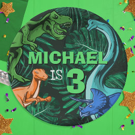 Prato De Papel Dino Trex Jurassaz Dino Dinossauro Personalizado A