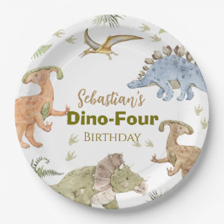Prato De Papel Dinosaur Paper Plates Birthday Boy Party