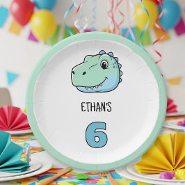 Prato De Papel Dinosaur Paper Plates | Dino Theme Party Plates