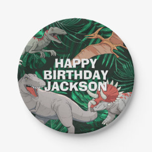 Prato De Papel Dinossaur Birthday Dino Trex Meninos Pré-Históri