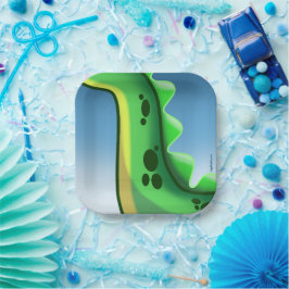 Prato De Papel DINOSSAUR MISTERIOSO DO PESCOÇO LONGO por Jeff Wil