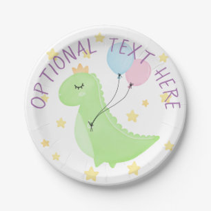 Prato De Papel Dinossauro com Balões