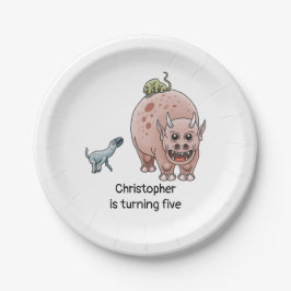 Prato De Papel Dinossauro Fantasma