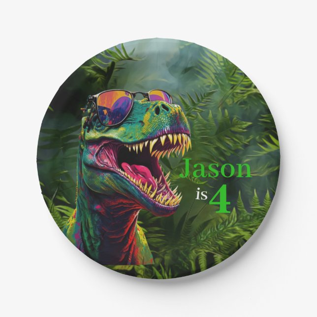 Prato De Papel Dinossauro Lover com Legal TRex (Frente)