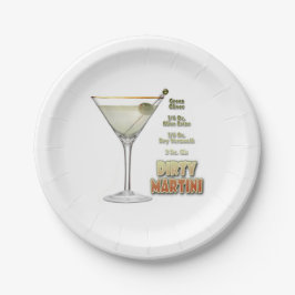 Prato De Papel Dirty Martini Cocktail Recebe Arte